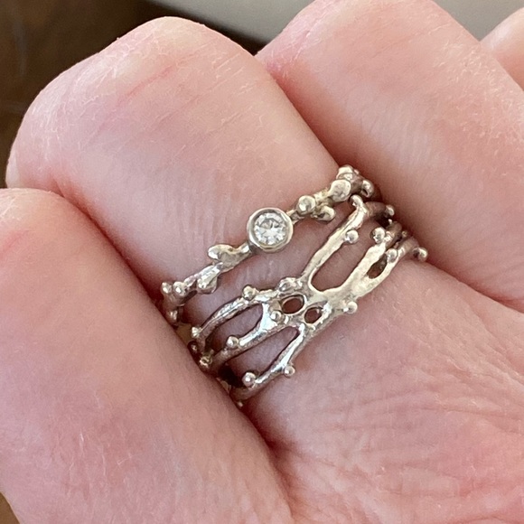 Sterling silver diamond rings - Picture 5 of 8